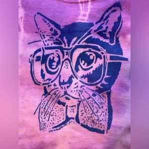 Smarty Cat Bow-Tie and Glasses tie-dye ribbed graffiti tank top 4T-5T Toddlers